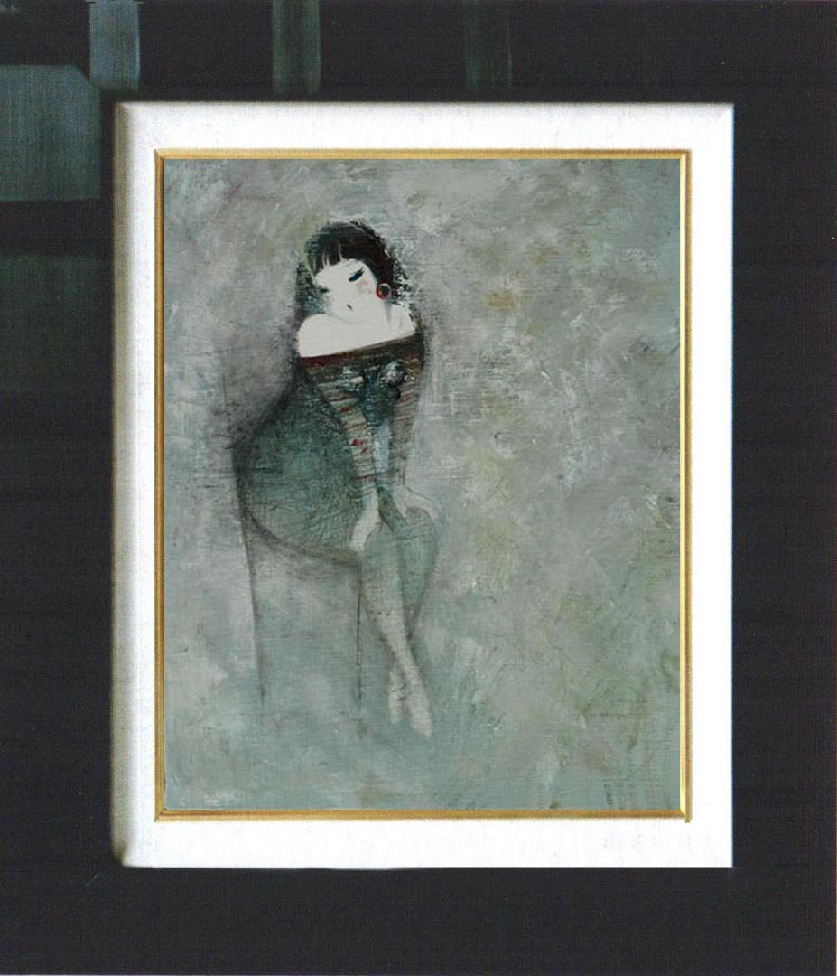 油絵 菅家令子 絵 絵画 インテリア F6-081012 人物 女性像