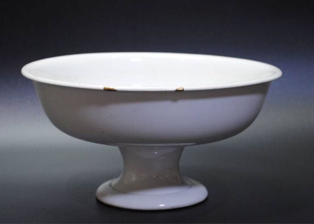 中国 白磁 献上脚付皿 足付鉢 旧家蔵出