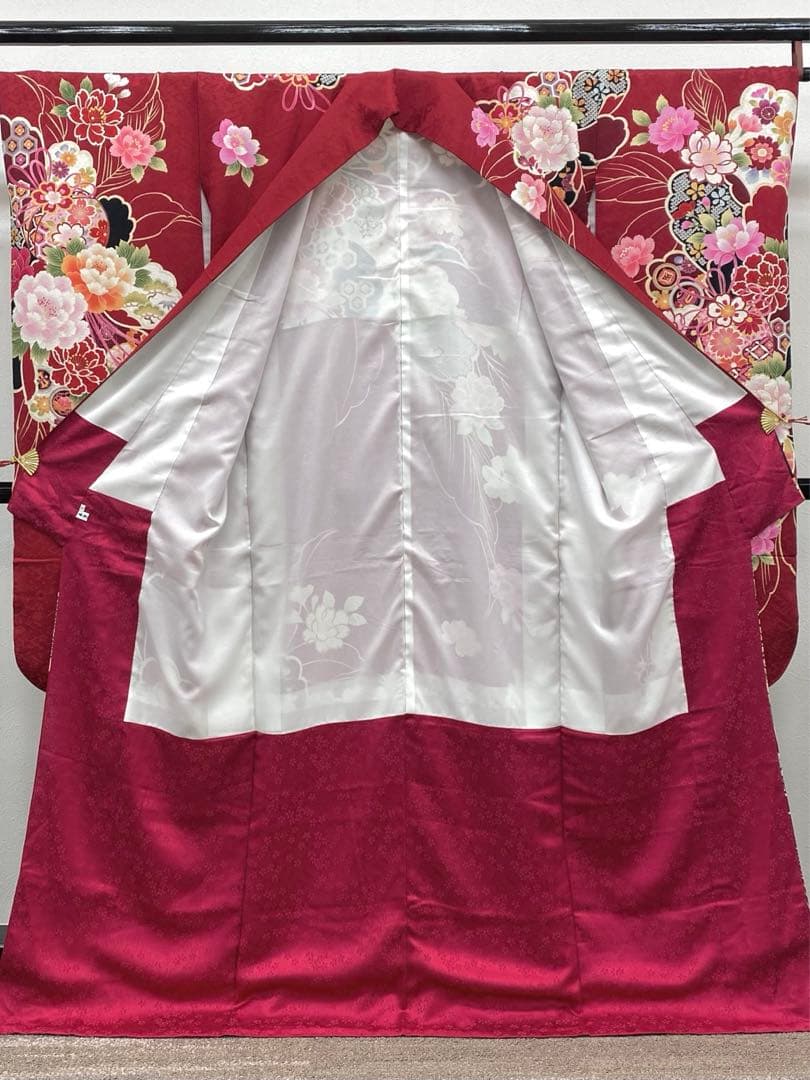 振袖 豪華 金彩 紋意匠 牡丹 大輪 身丈167cm パールトーン加工済