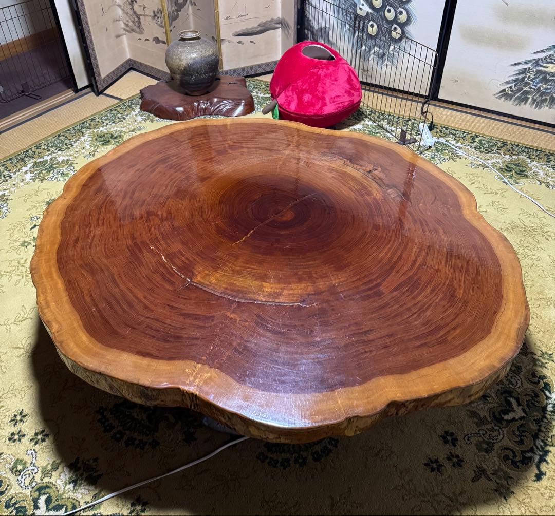 ★超希少★レア★丸テーブル 輪切り テーブル ダイニング 座卓 一枚板 天然木