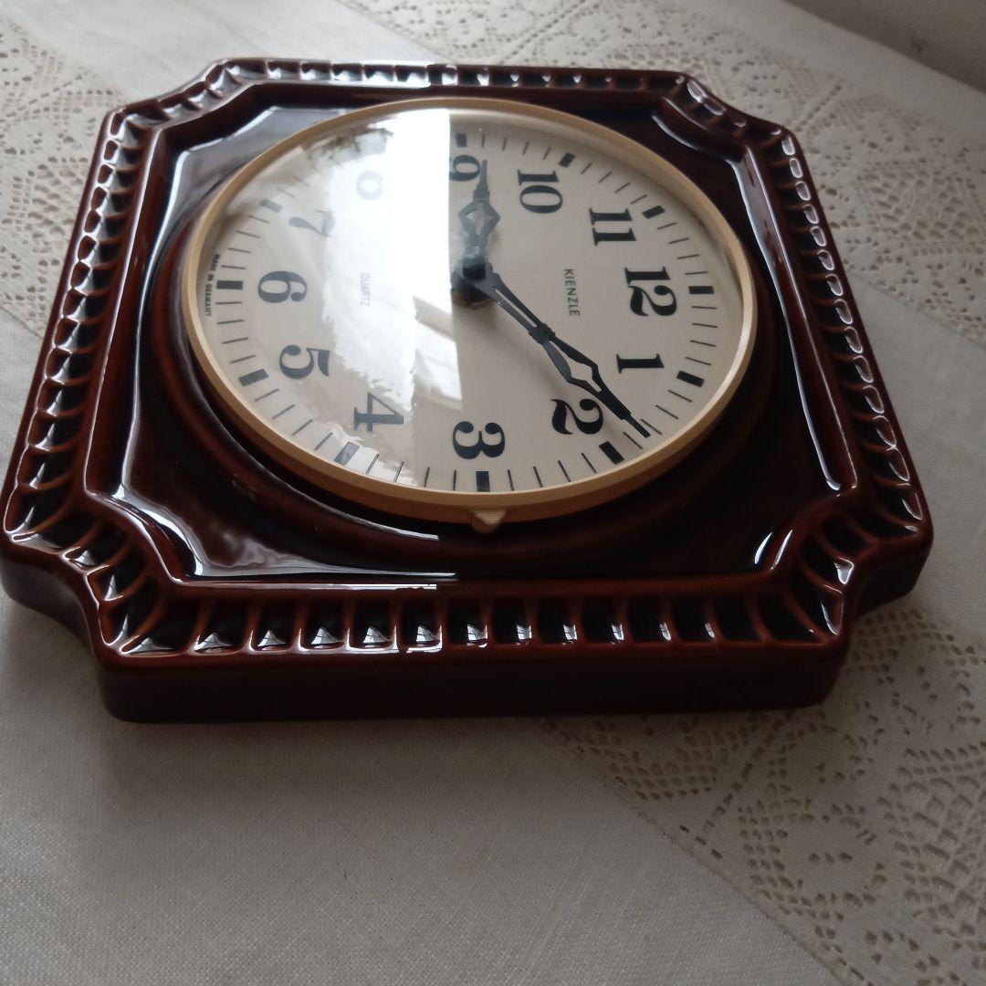 Kienzle 掛時計 ブラウン 陶器製　1970年代ドイツビンテージ