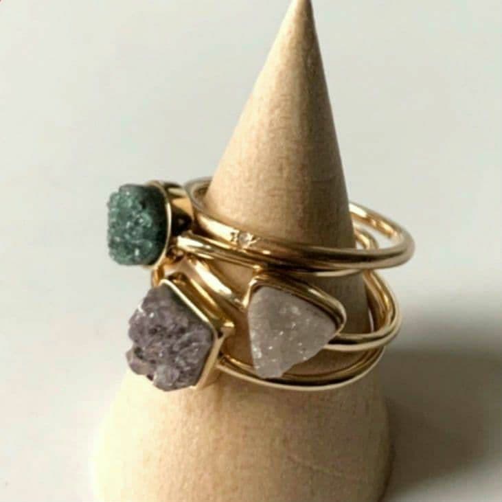 アガット K10YG ドルジークォーツ リング