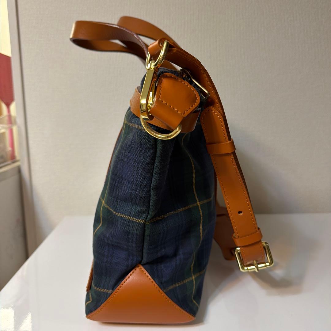 earth made ボストンバッグ チェック柄