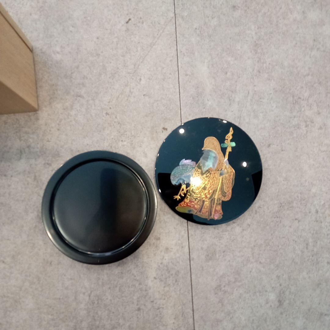 香合 寿老人蒔絵 切立天丸 鳳斉 10月