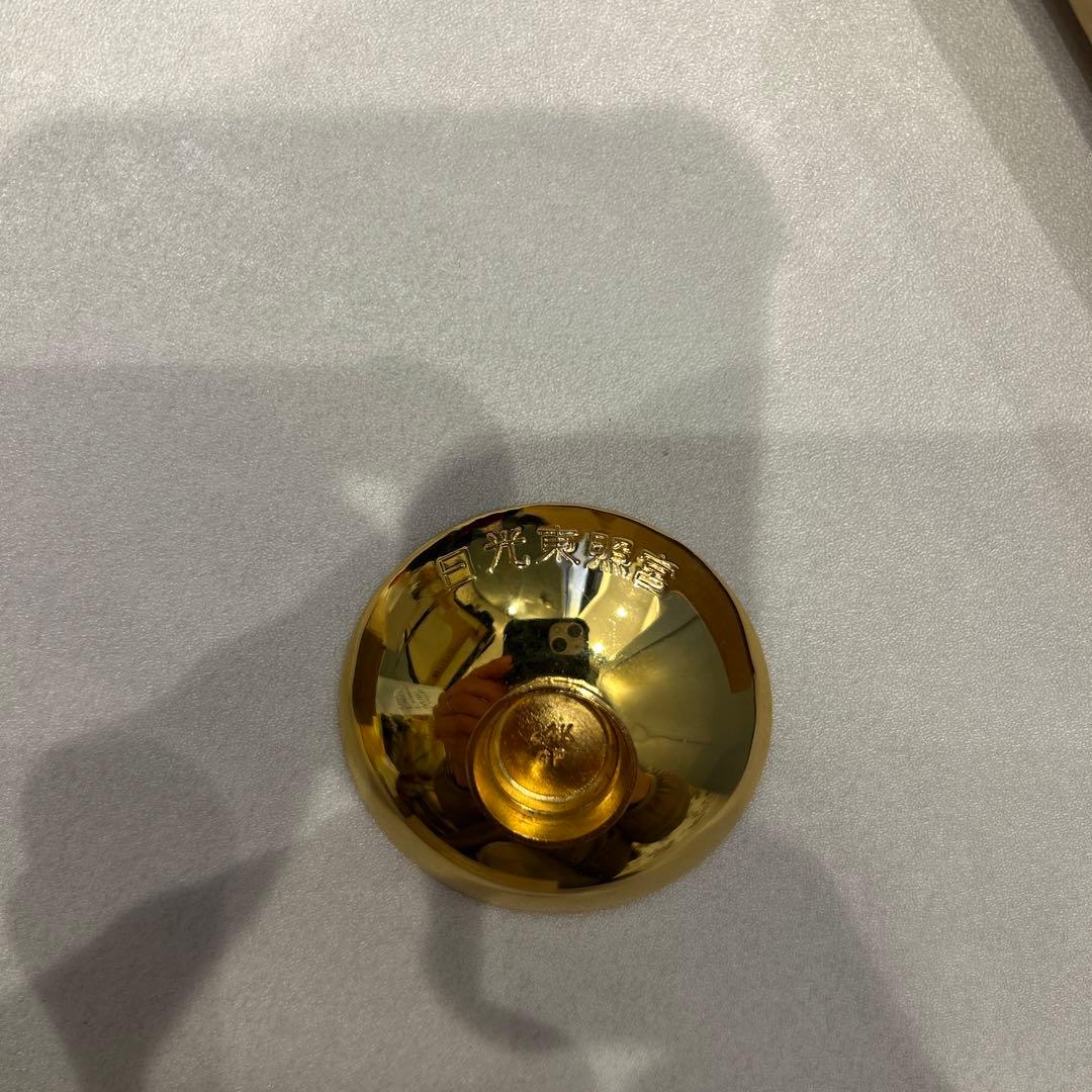 24k 金製小皿 日光東照宮　延命長寿　木箱付き