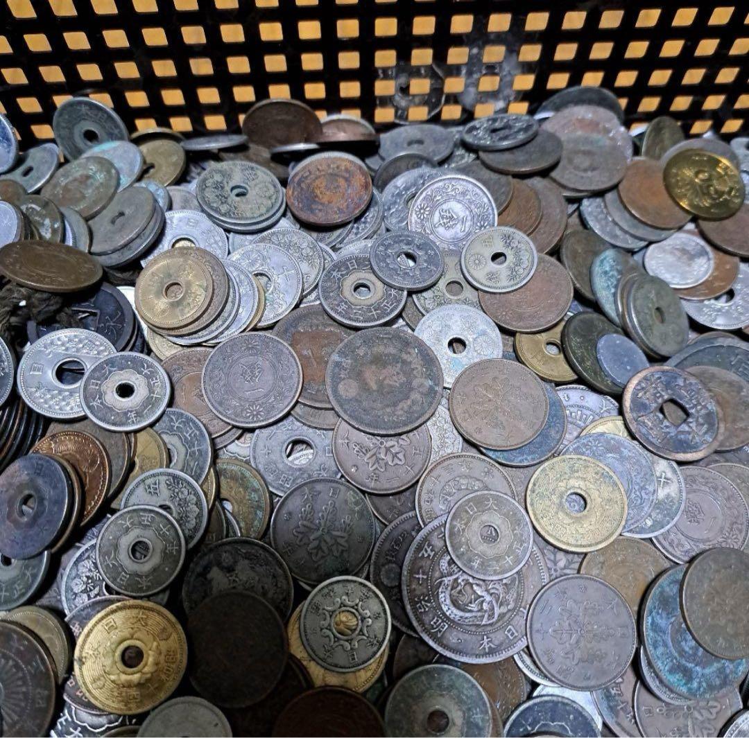 日本の旧貨幣 古銭　約5キロ まとめ売り