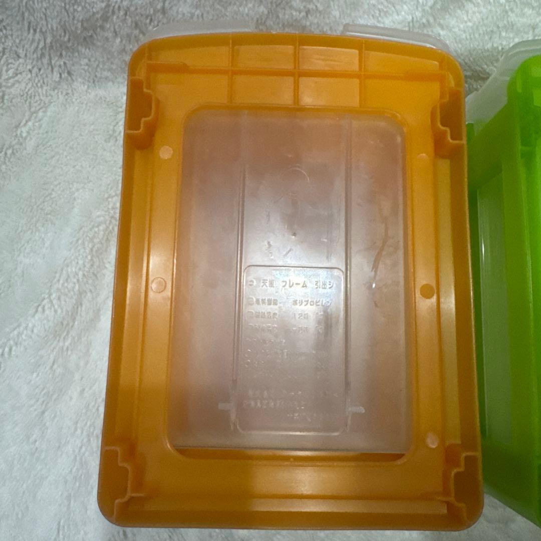 平成レトロ ハローキティ 3段ミニチェスト　オレンジ　グリーン　セット