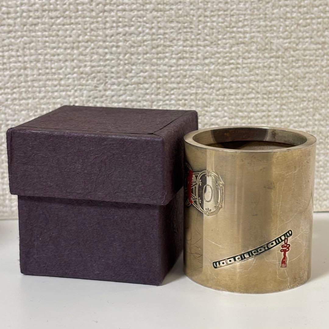 銀製 笛鼓蓋置 重量88g