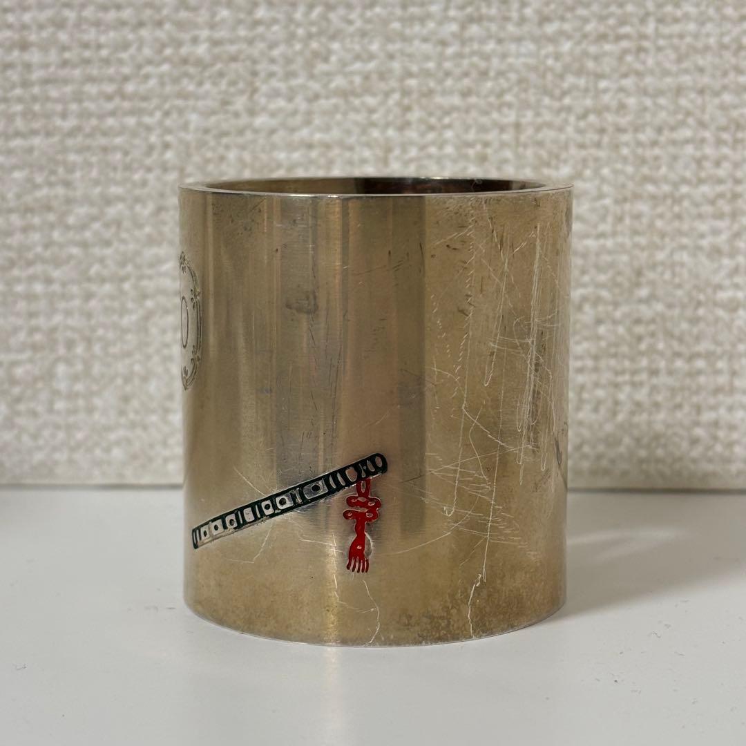 銀製 笛鼓蓋置 重量88g