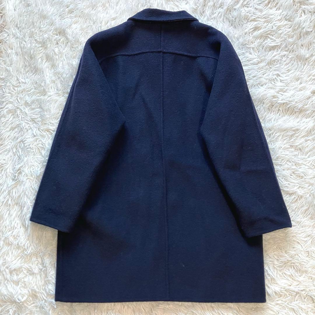 DAKS ダックス リバーシブルコート ダブル チェック ネイビー ミドル丈