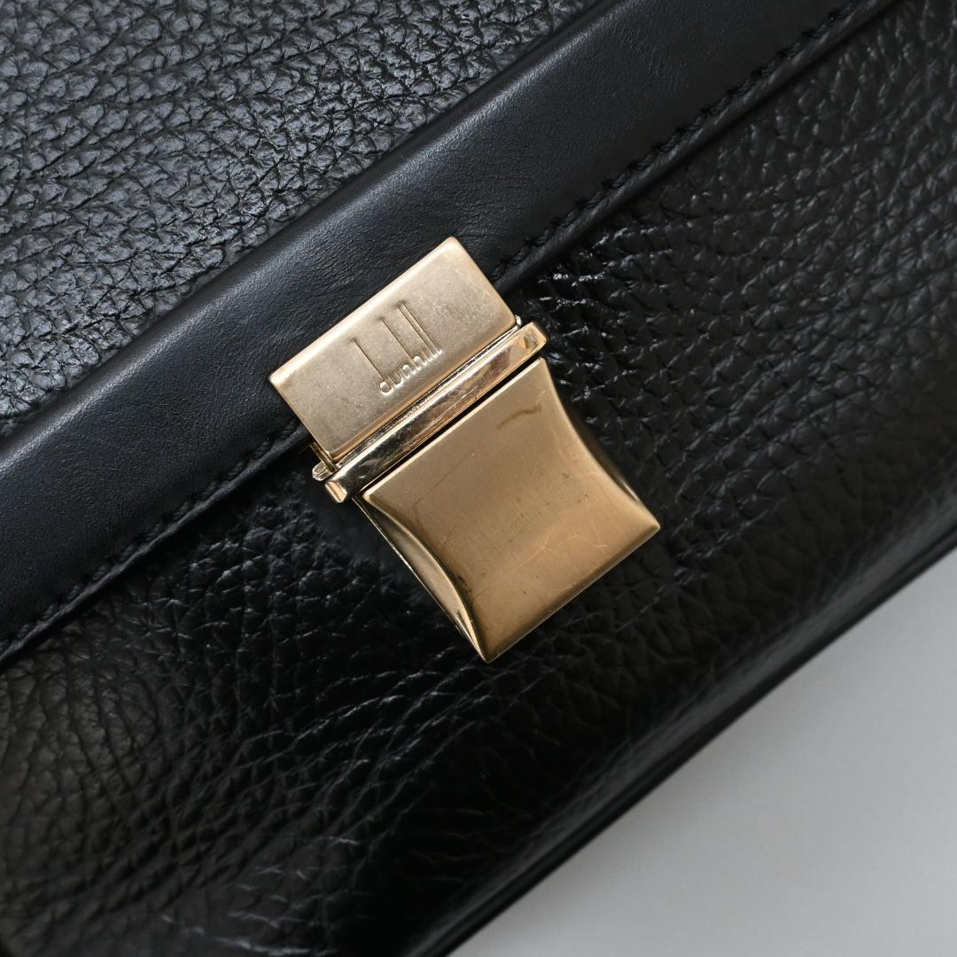 48035★年 ダンヒル ビジネスバッグ ブリーフケース ブラック 牛革*