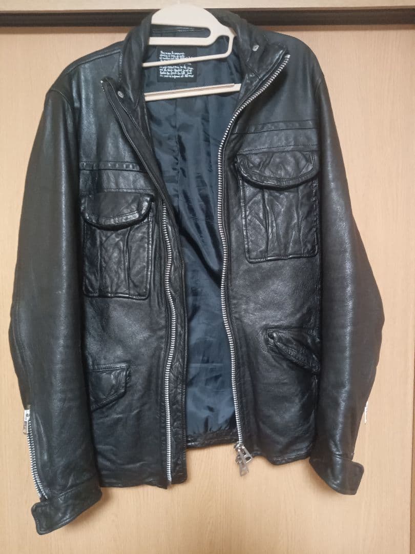 本皮レザー シングルライダースジャケット　ナノユニバース羊革ジャケット美品最終値