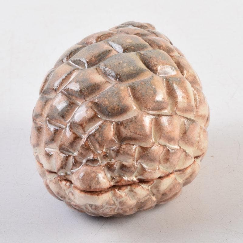 茶道具　萩焼　十三代　田原陶兵衛造　松実香合　共布共箱　V　8997