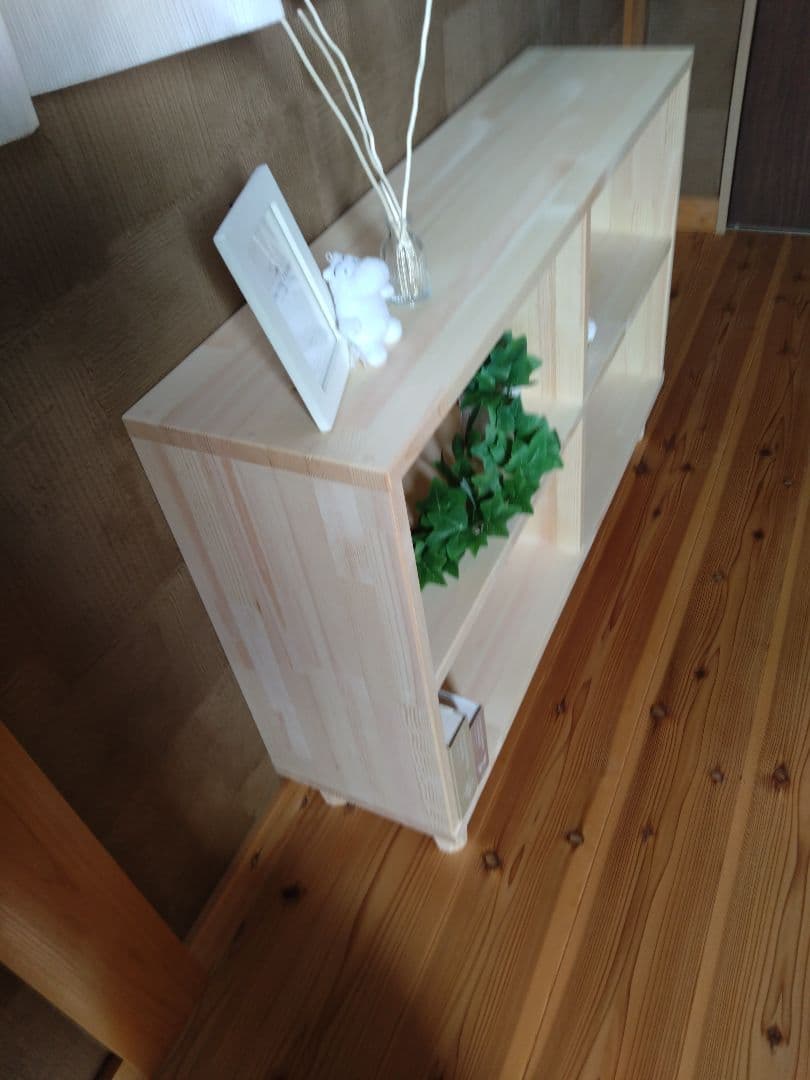 【送料無料】天然木　赤松集成材　足付きスタッキングシェルフ　子供本棚飾り棚収納棚