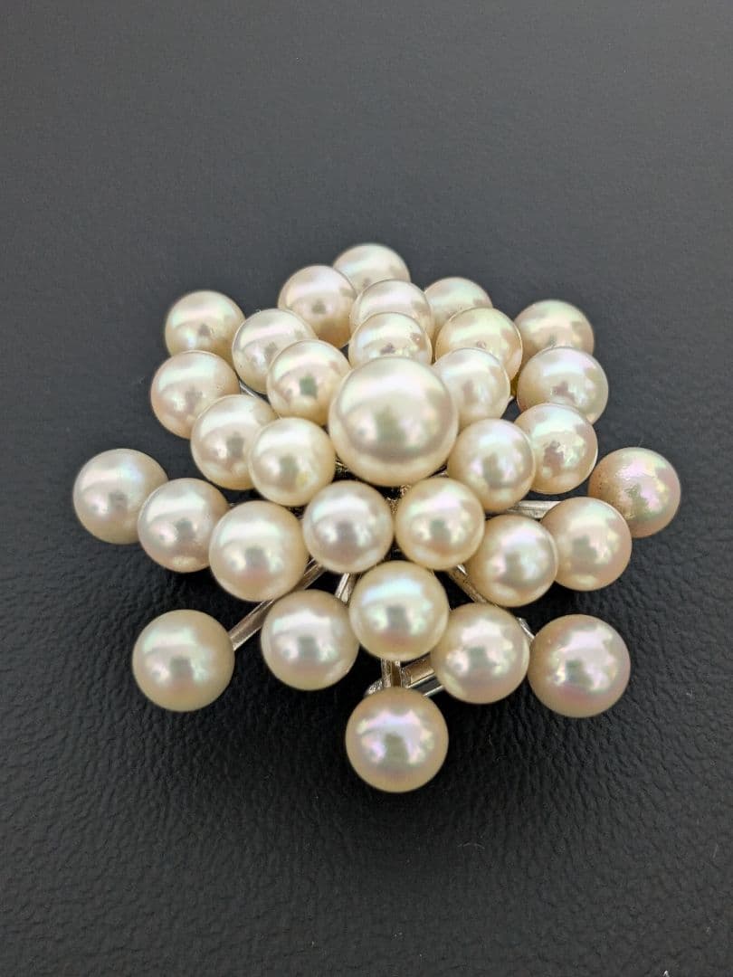 リ*ン様 本真珠　パールブローチ　帯留め　SILVER950