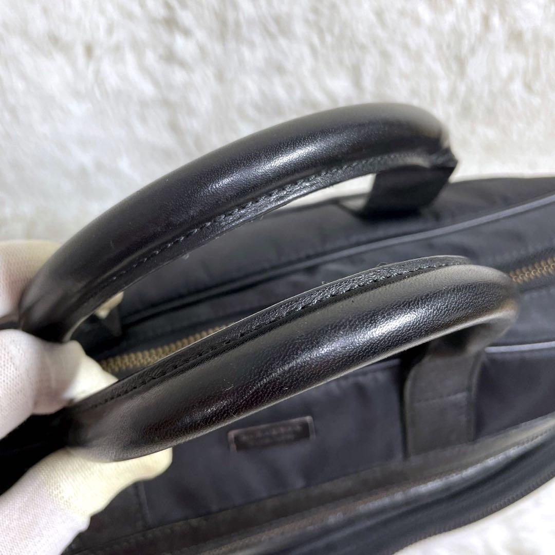 バーバリー 2way ビジネスバッグ ブリーフケース A4 型押し レザー