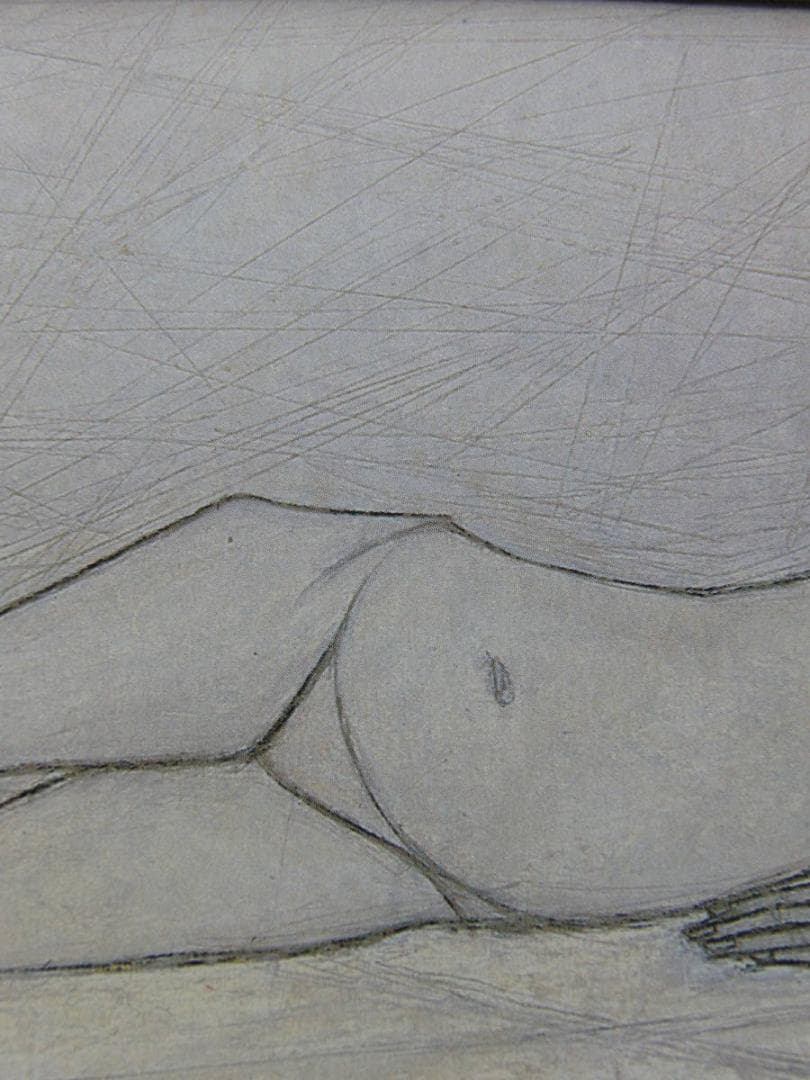 ベルナール・ビュッフェ、「Nu couche」、希少画集の額装画