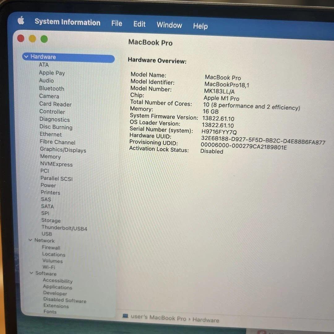 新年セールMacBookPro 16インチ M1 16/500GB 16core