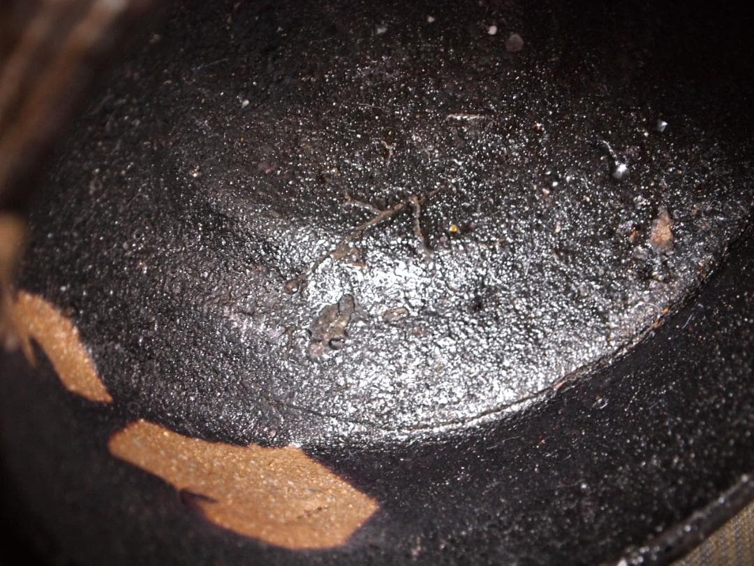 希少作★鯉江良二★引き出し黒沓茶碗☆★共箱・共布★個展作品