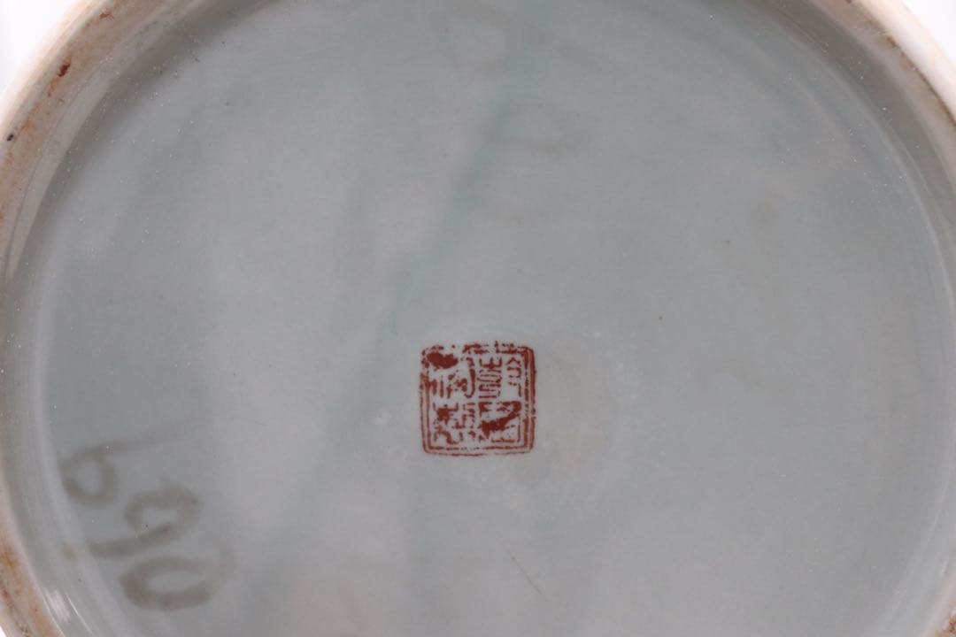 中国　粉彩桃紋大瓶　送料込み0523