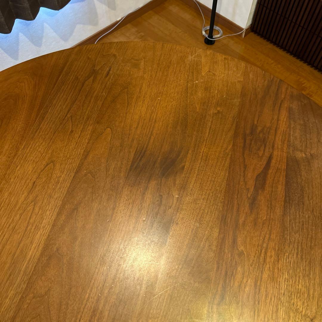 柏木工　円形木製テーブル ブラウン