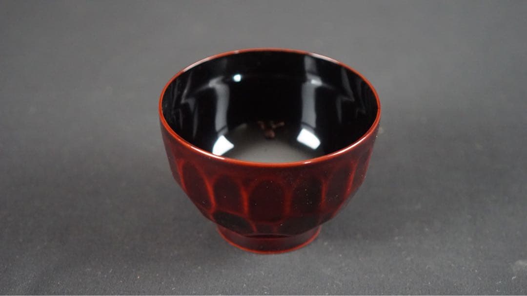 輪島塗 渦蒔絵 亀甲形 吸物椀 5客 共箱 未使用 美品