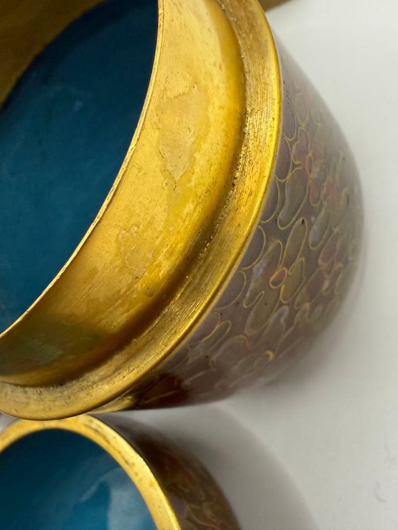 七宝　棗　銅　アンティーク