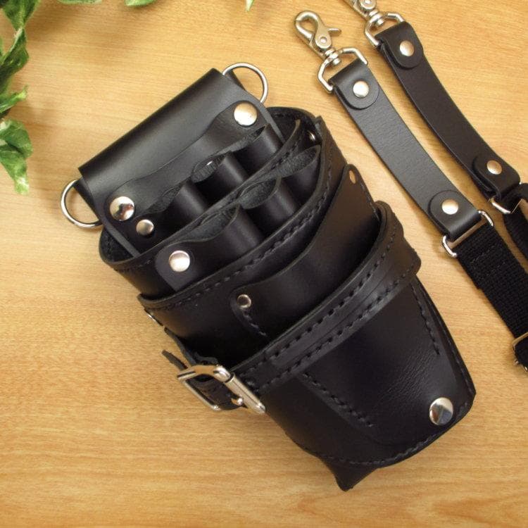 オールブラック　６丁差し　本革シザーケース　SCA-150/CKA