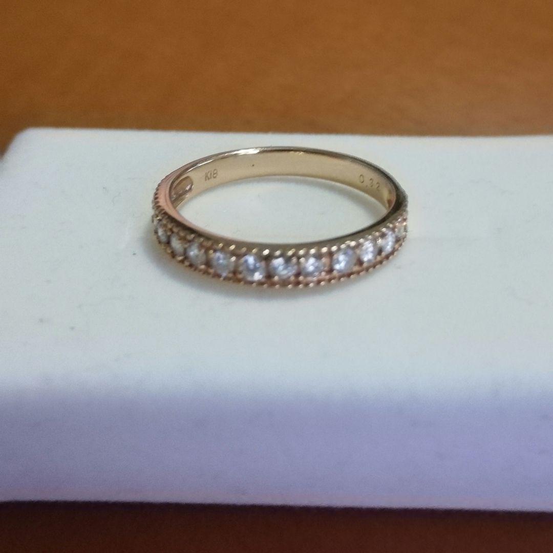 【ビクトリア】k18 ハーフエタニティ リング