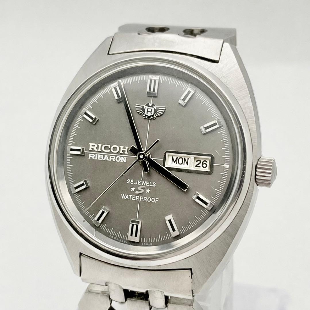 稼働品　RICOH RIBARON 自動巻き腕時計 防水 28ジュエル　メンズ