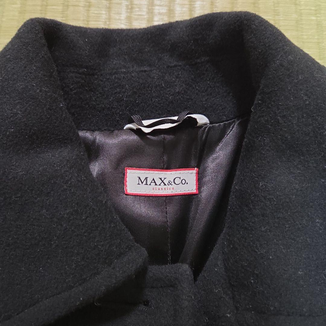 MAX&Co アンゴラ混 チェスターコート Aライン ブラック M相当 ベルト