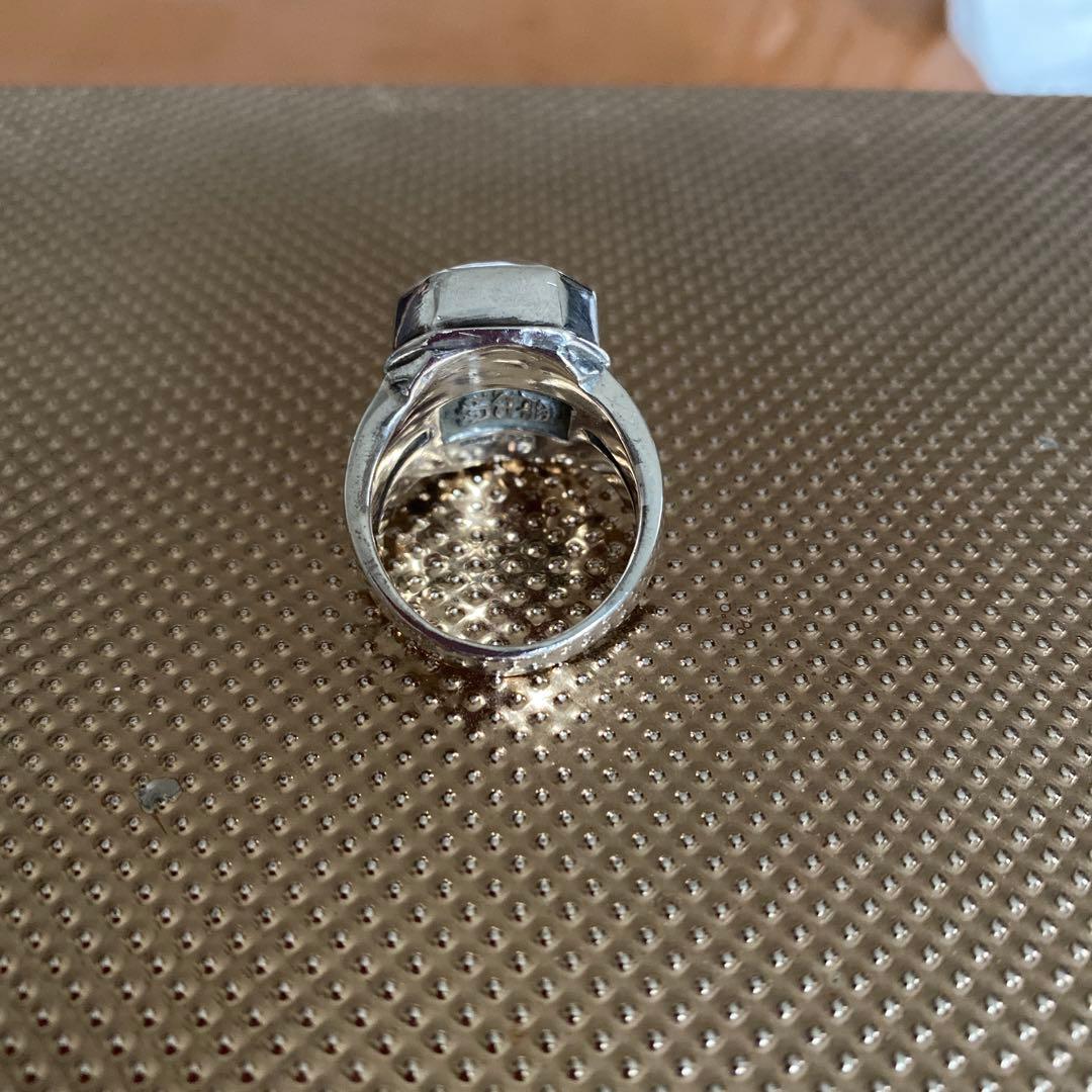 美品★SAD黒夢　清春ブランド★ローズクオーツsilver925リング18号