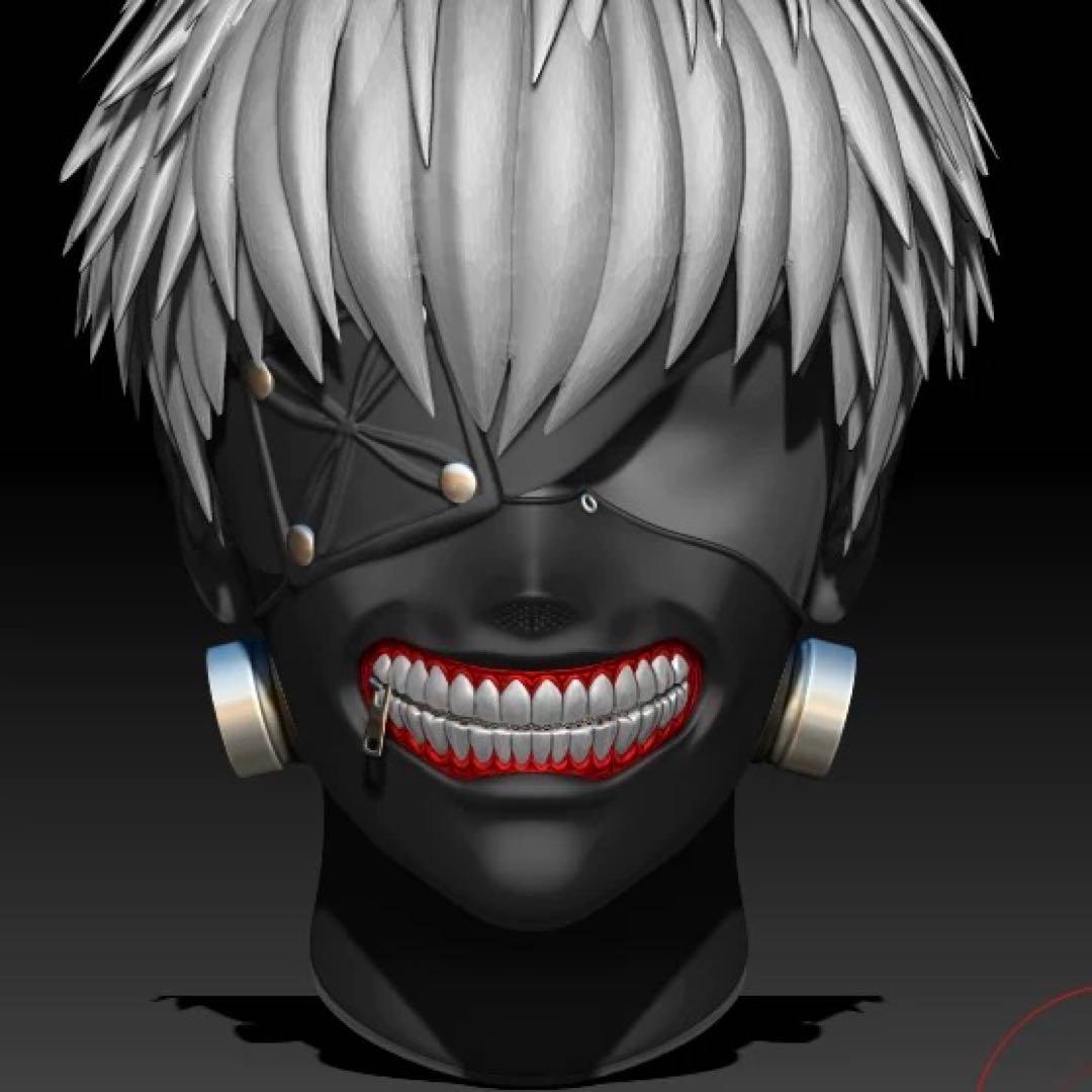 東京喰種　金木研コスプレ 2次元アニメ半顔マスク 3Dプリントマスク