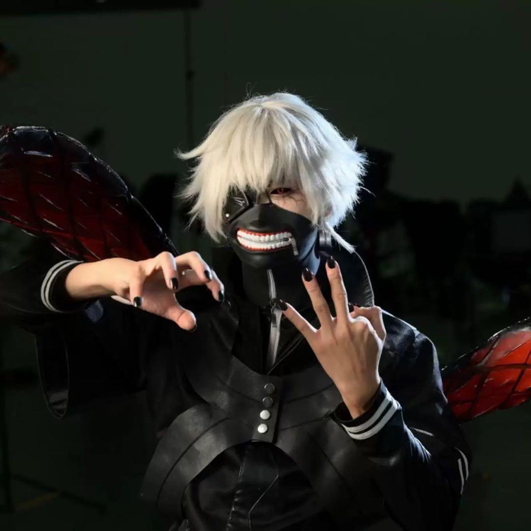 東京喰種　金木研コスプレ 2次元アニメ半顔マスク 3Dプリントマスク