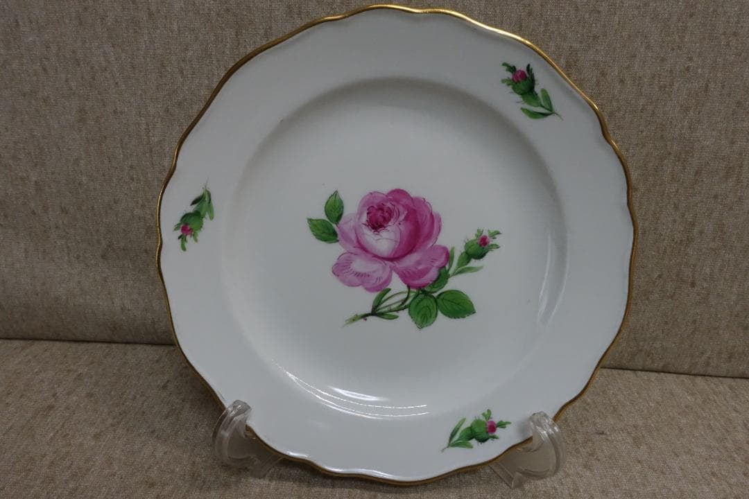 マイセン ピンクローズ プレート３枚セット