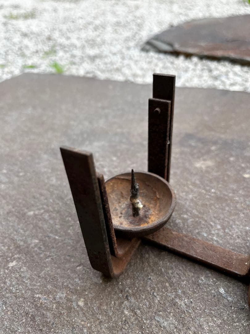 鉄製 振り子燭台 蝋燭立 手燭台 2点セット アンティークキャンドルスタンド