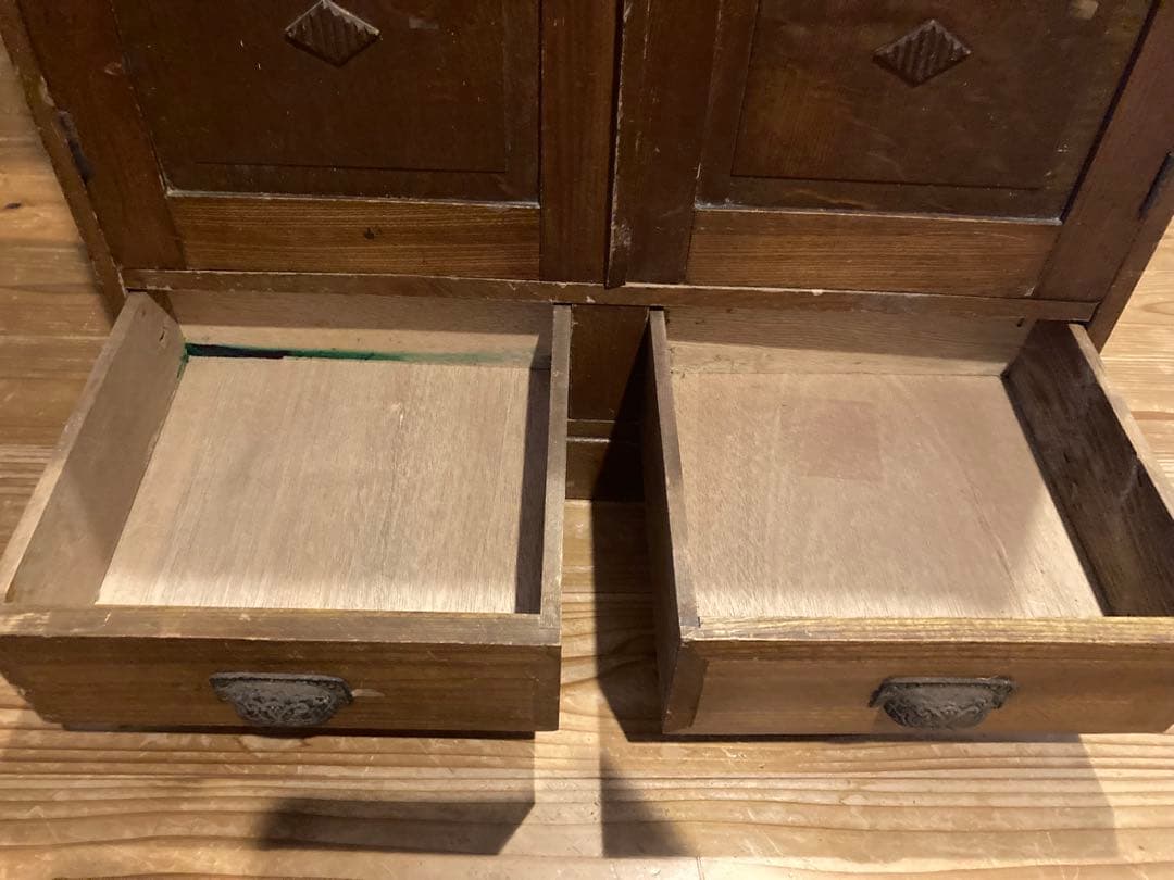 昭和レトロ　ガラスキャビネット　本棚