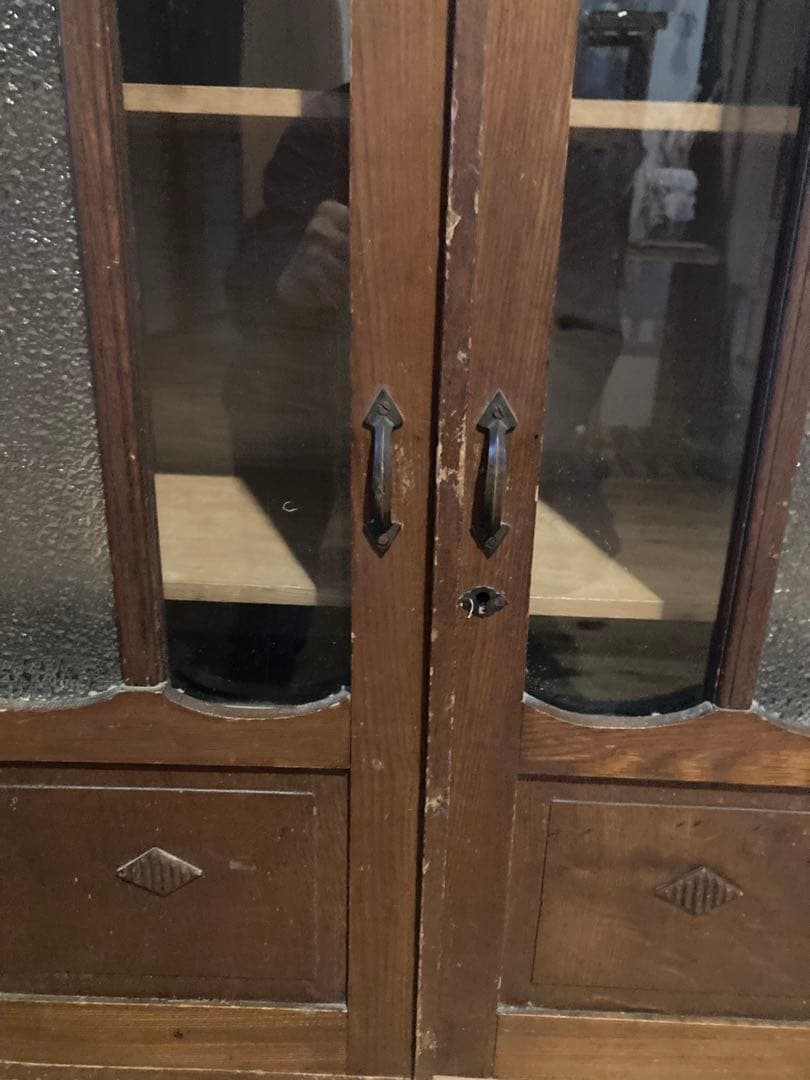 昭和レトロ　ガラスキャビネット　本棚