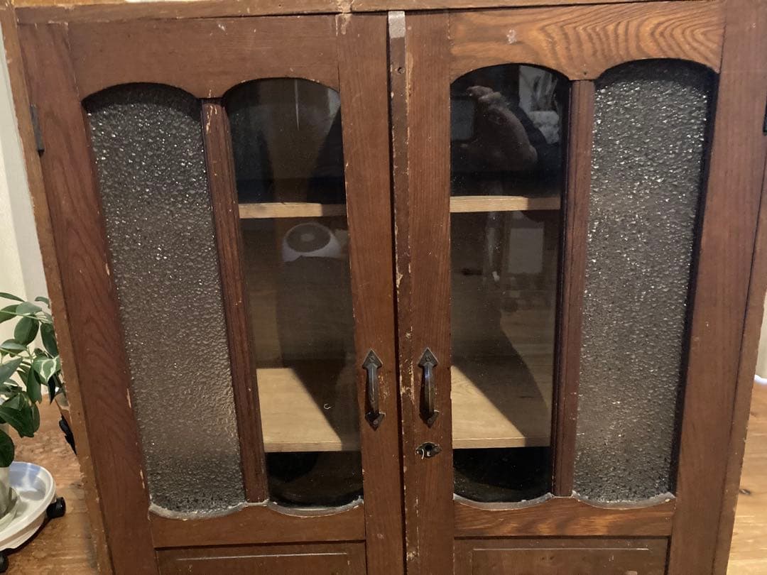 昭和レトロ　ガラスキャビネット　本棚