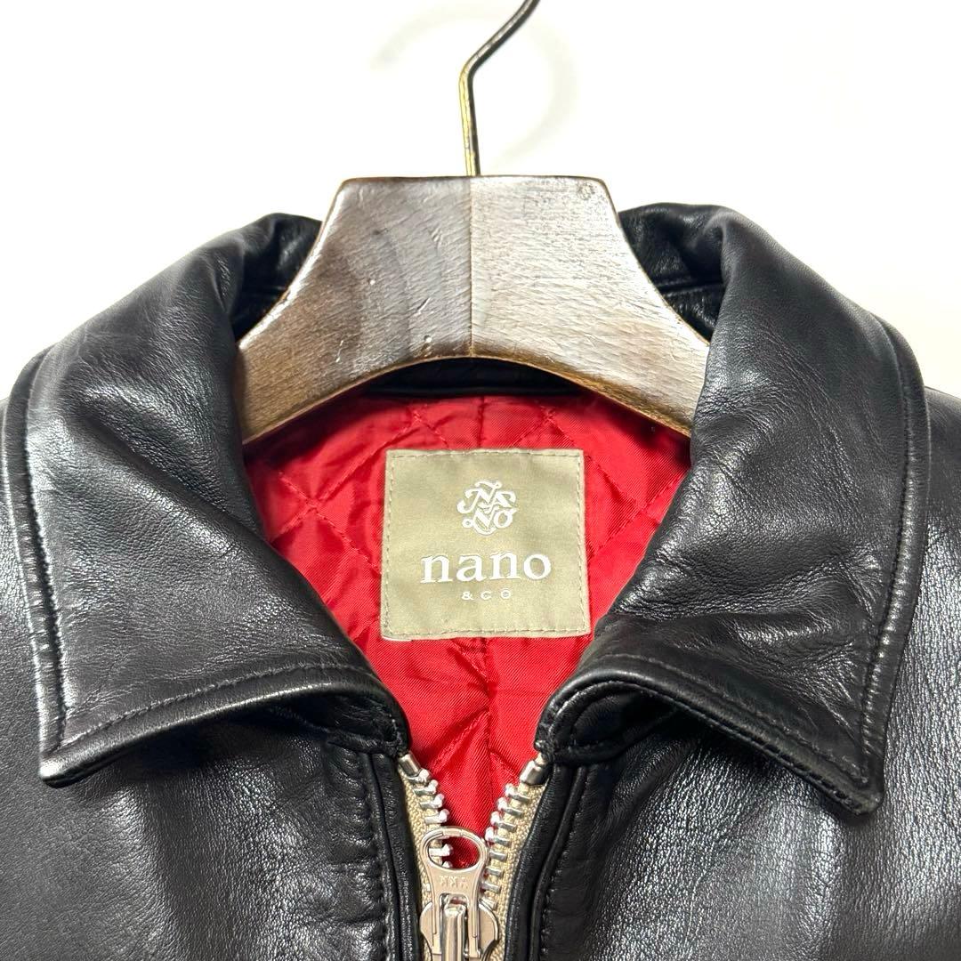 NANO&Co ナノユニバース 羊革 レザージャケット ライダース キルティング