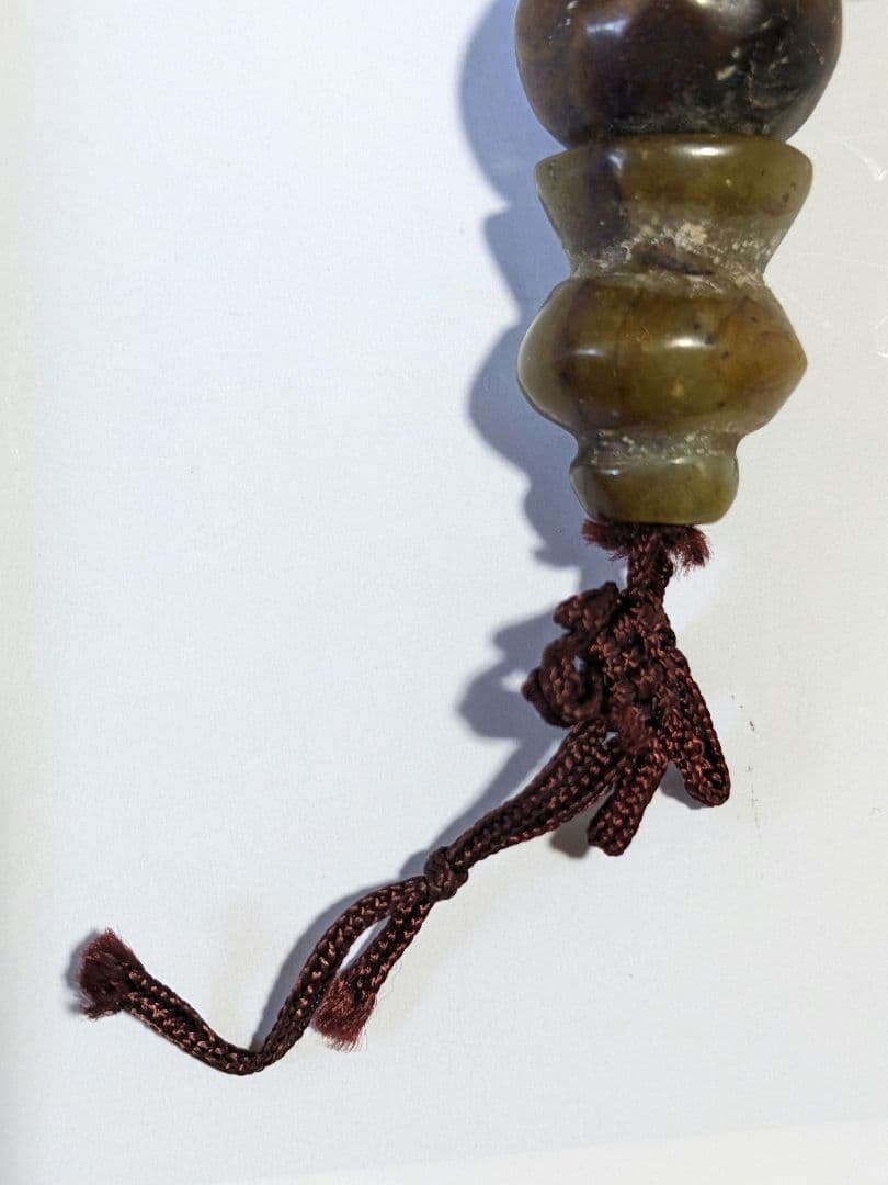 ♦珍物 チベット仏教 古美術品 大数珠 人面顔 手彫り 仏具 根付 緒締 骨董品