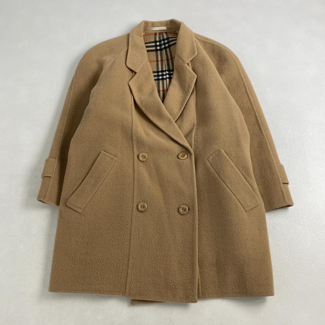 バーバリー　チェスターコート　ダブルフェイス　ノバチェック　ベージュ　ウール