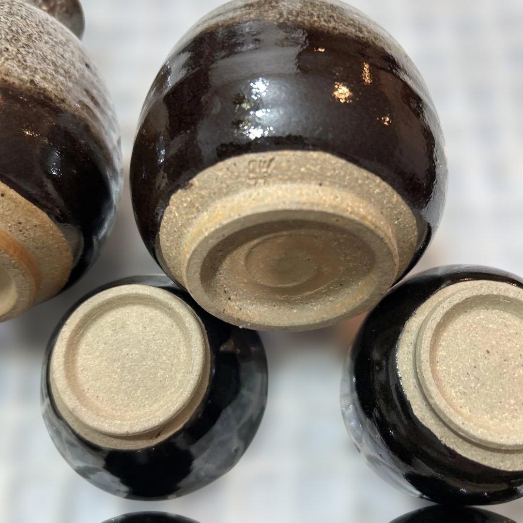 堤焼　徳利とお猪口　仙台　民芸　乾馬窯