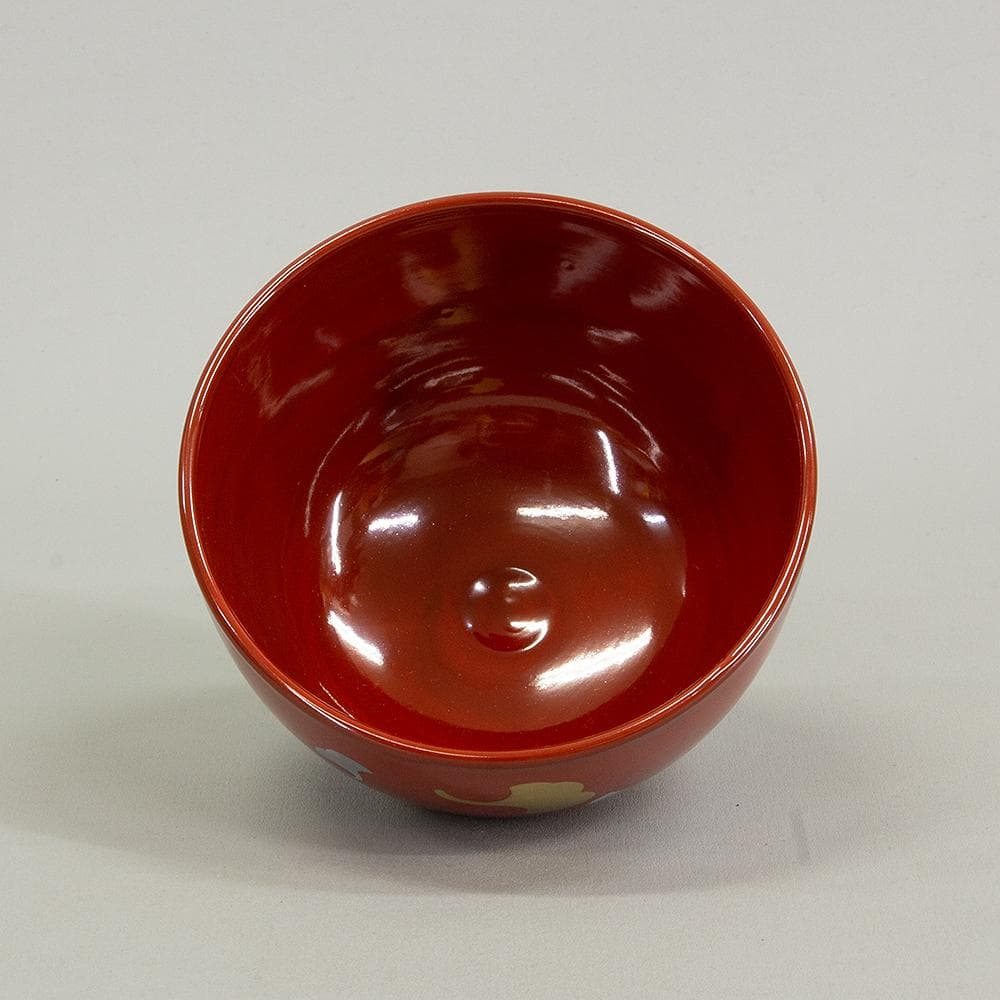 京焼 妙見窯 今岡妙見 茶碗 「金銀鶴銀杏文」共箱 茶道具 抹茶碗