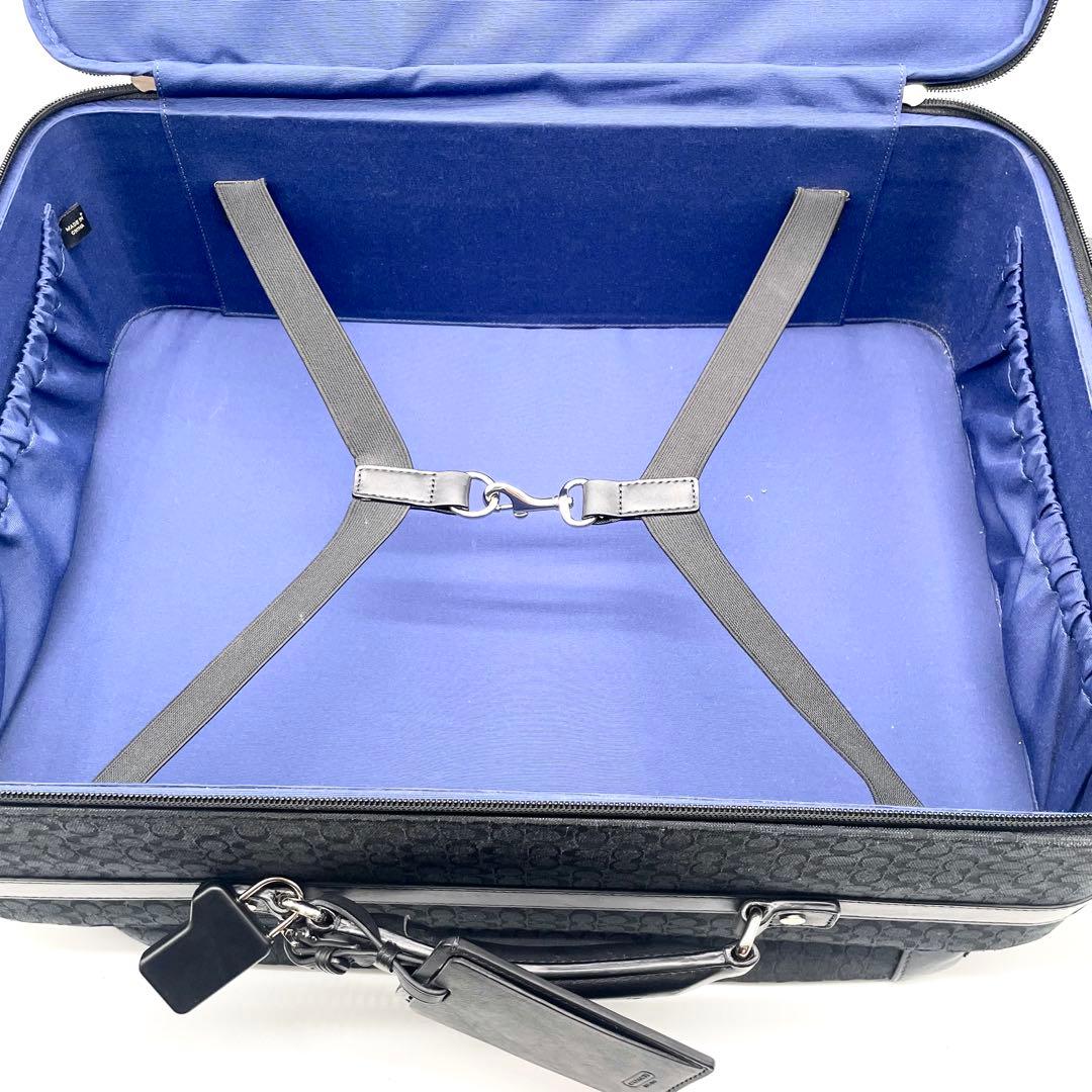 【美品】コーチ キャリーケース シグネチャー 総柄 スーツケース ブラック