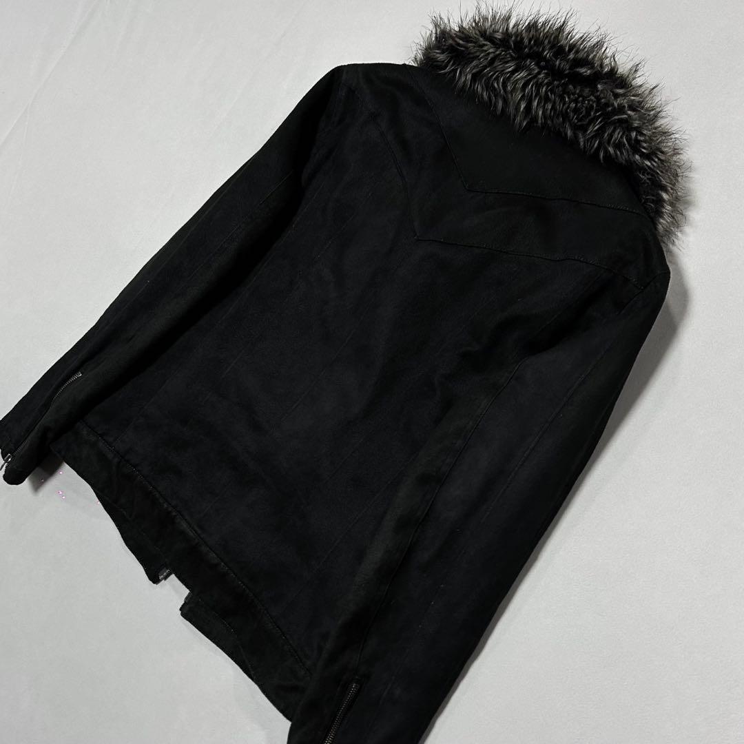 Tornado mart ベロア フェイクムートン ファー ライダース お兄系