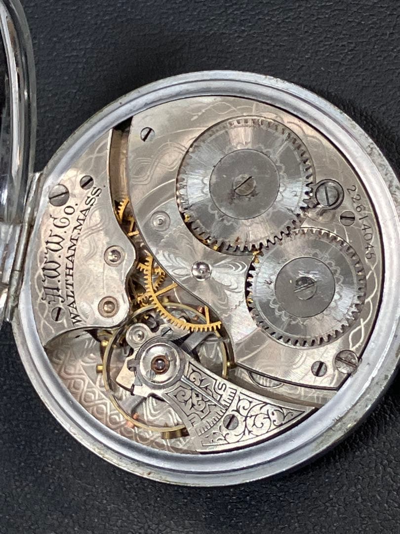 ①【WALTHAM/ウォルサム】手巻懐中時計 ホワイト文字盤 スモセコ※稼働品