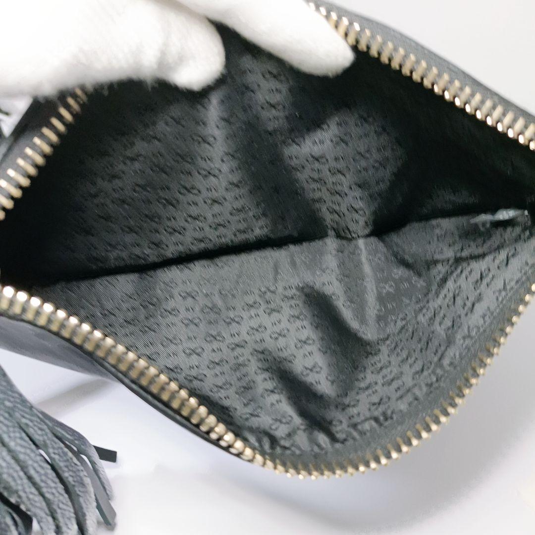 美品 アニヤハインドマーチ 斜めがけ可 ショルダーバッグ レザー　ブラック