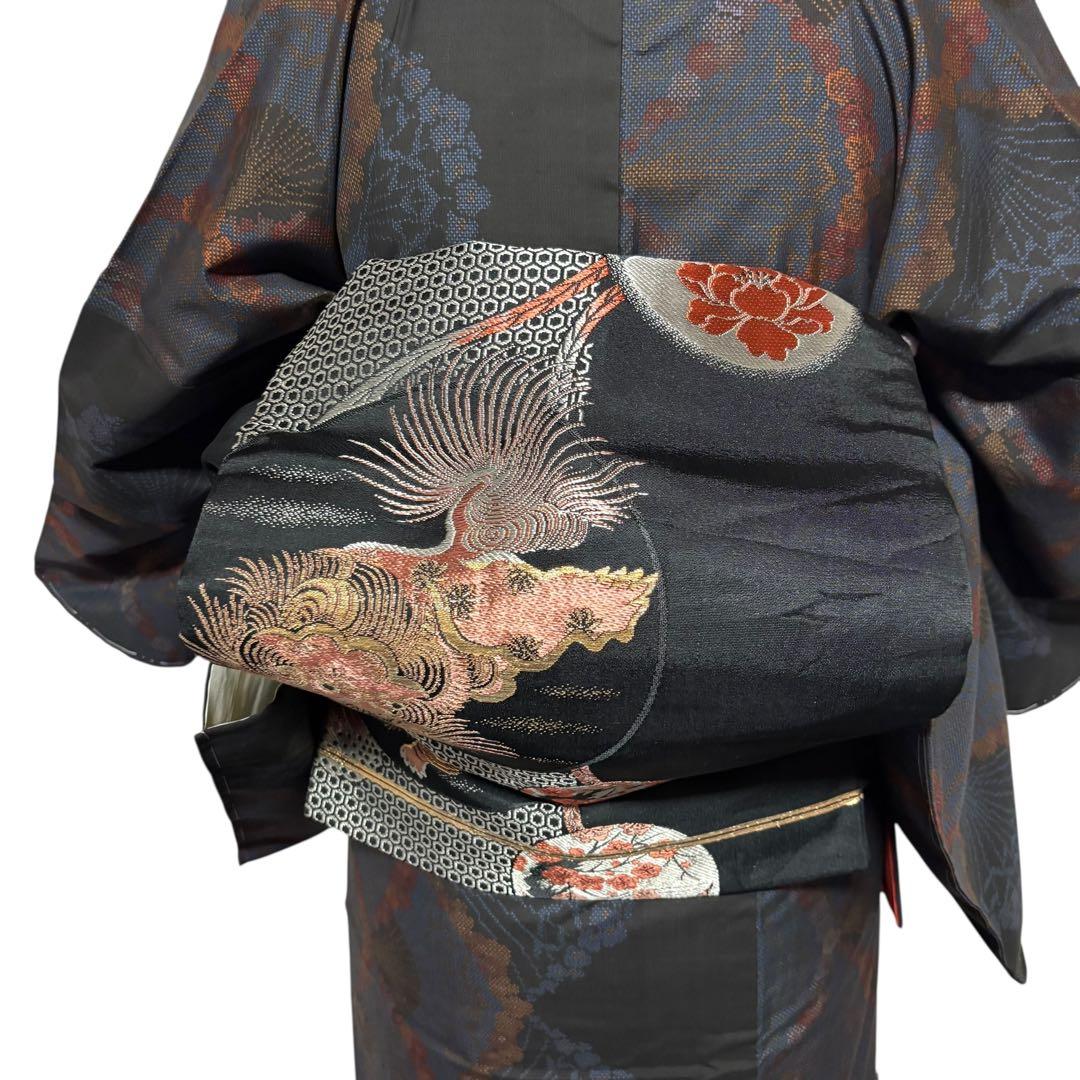 新品　美品　袷　正絹　証紙　本場奄美大島紬　小紋　フルセット　4点