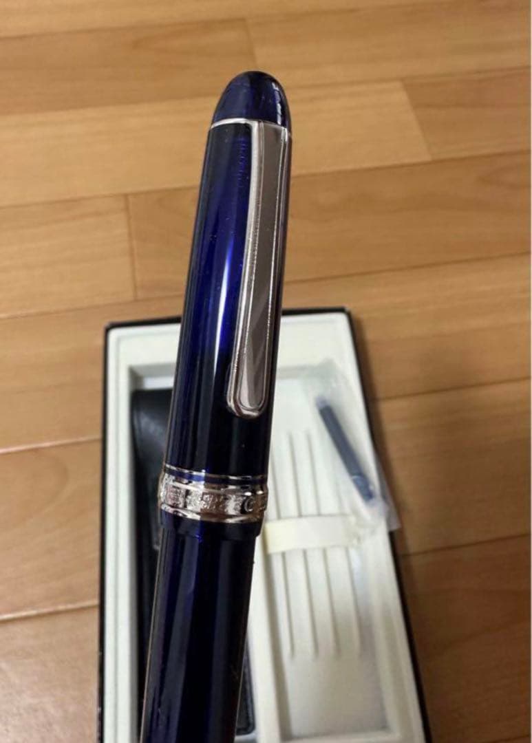 センチュリーロジウム シャルトルブルー　プラチナ　万年筆　細字　3776